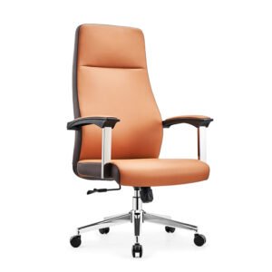 GA61 - Orange Leather Office Chair
