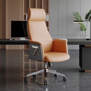 GA86 - Orange PU Leather Executive Office Chair For Boss CEO